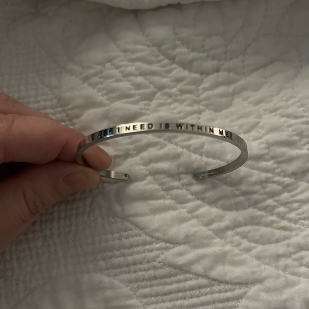 Silver Inspirational Cuff Bracelet